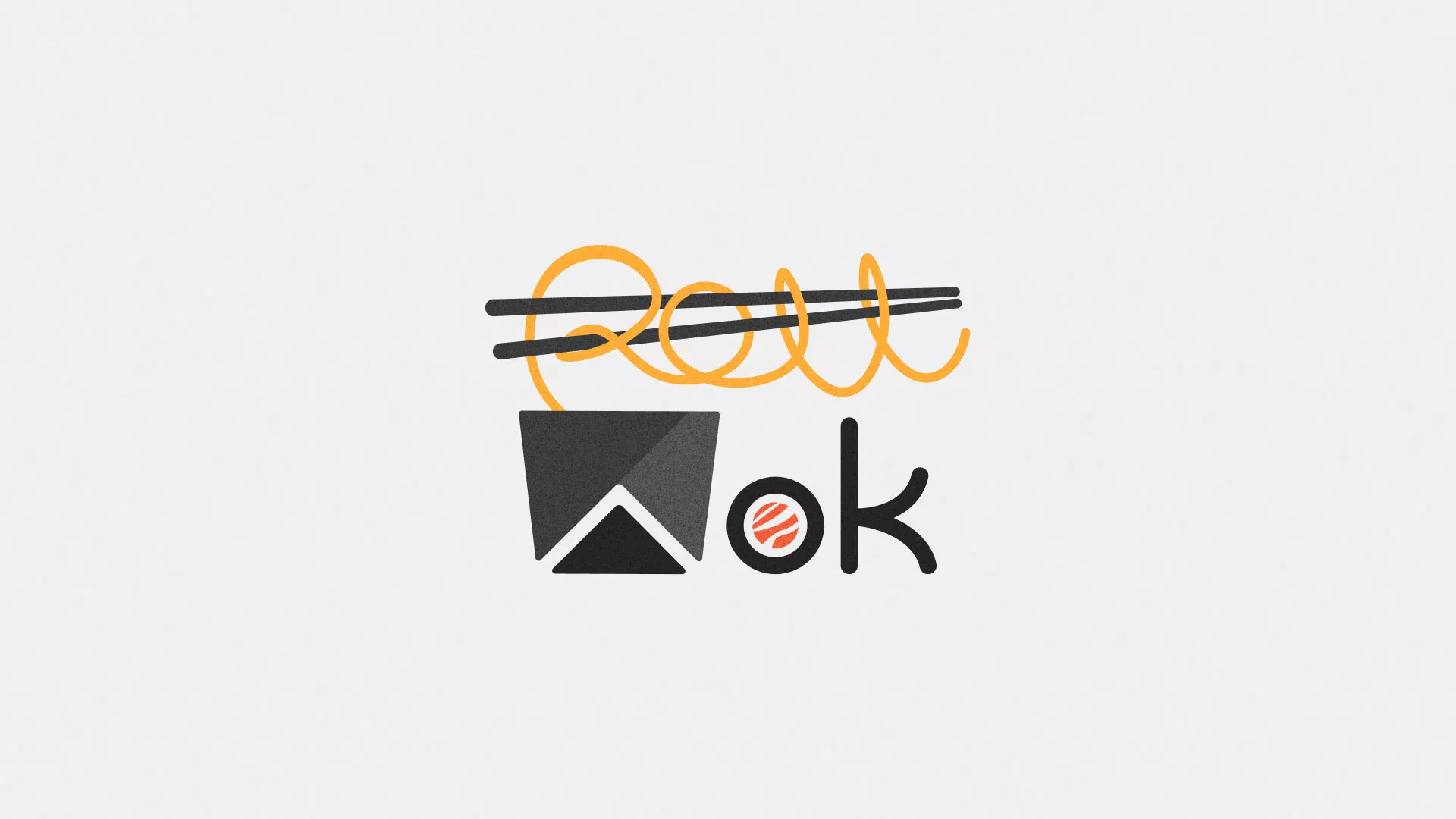 Разработка логотипа суши-бара «Roll Wok Club» в Верхней Туре